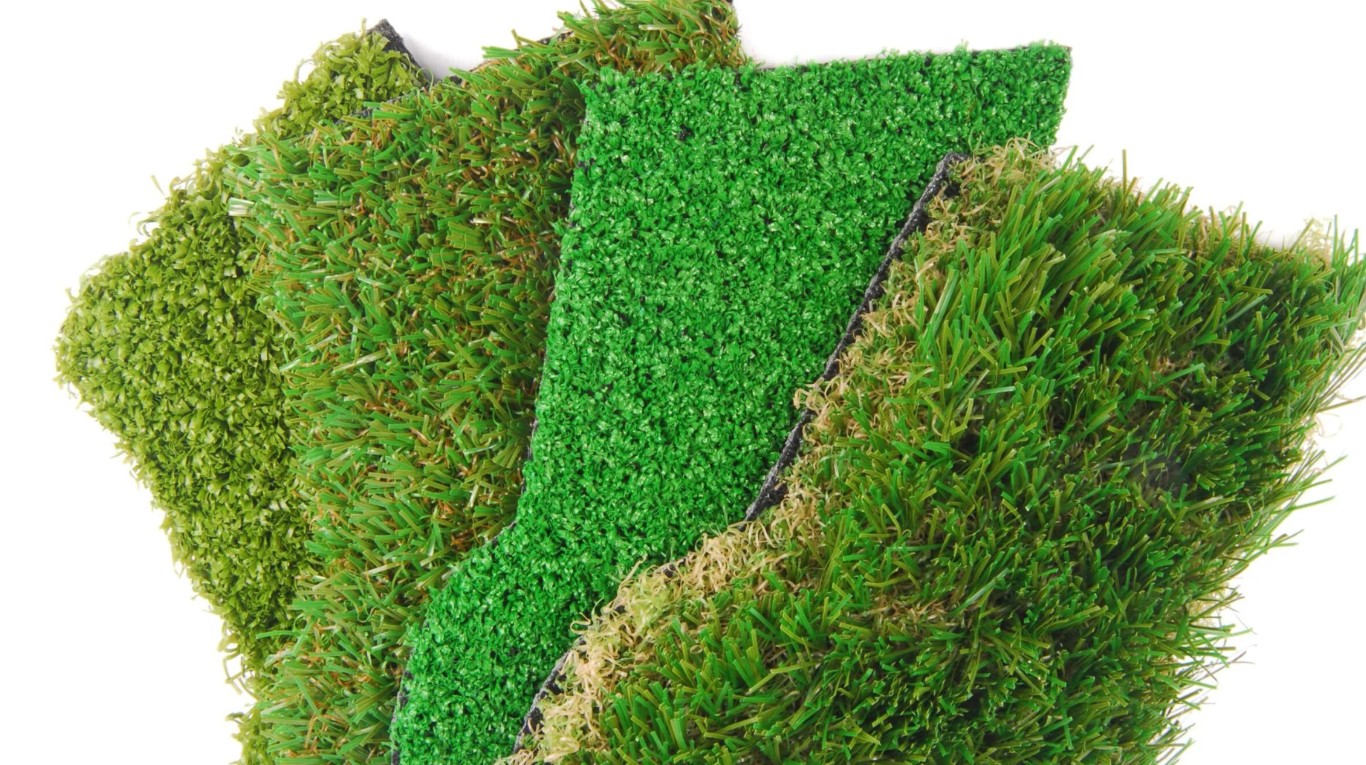 Various artificial grass samples and textures for Santa Fe installations